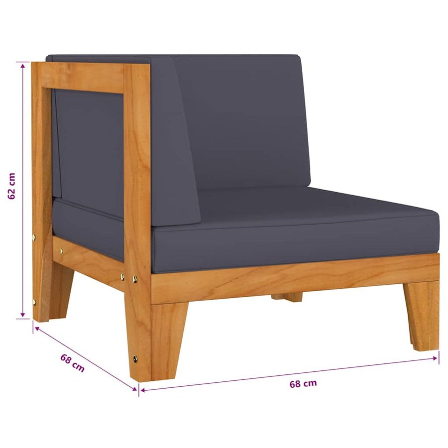 6 Piece Garden Lounge Set with Cushions Solid Acacia Wood