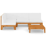 5 Piece Garden Lounge Set with Cushions Solid Acacia Wood - Side View