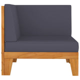 5 Piece Garden Lounge Set with Cushions Solid Acacia Wood - 45-Degree Angle