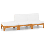 3 Piece Garden Lounge Set with Cushions Solid Acacia Wood