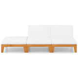 3 Piece Garden Lounge Set with Cushions Solid Acacia Wood - Side View