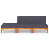 3 Piece Garden Lounge Set with Cushions Solid Acacia Wood
