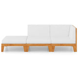 3 Piece Garden Lounge Set with Cushions Solid Acacia Wood - Side View