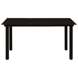 5 Piece Garden Dining Set Cotton Rope and Steel Black - Top-Down View