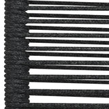 7 Piece Garden Dining Set Cotton Rope and Steel Black - Extra Image