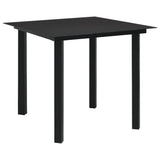 3 Piece Outdoor Dining Set PVC Rattan Black - Side View