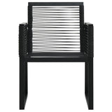 3 Piece Outdoor Dining Set PVC Rattan Black