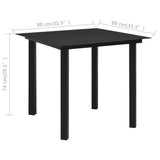 3 Piece Outdoor Dining Set PVC Rattan Black - Extra Image