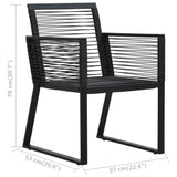 3 Piece Outdoor Dining Set PVC Rattan Black - Extra Image