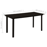 7 Piece Outdoor Dining Set PVC Rattan Black - Extra Image