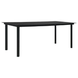 9 Piece Outdoor Dining Set PVC Rattan Black - Front View
