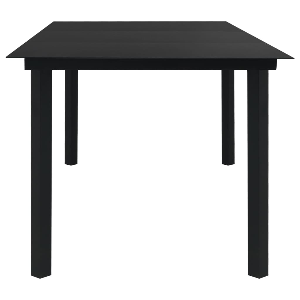 9 Piece Outdoor Dining Set PVC Rattan Black