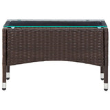 2 Piece Garden Lounge Set with Cushion Poly Rattan Brown - Side View