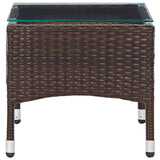 2 Piece Garden Lounge Set with Cushion Poly Rattan Brown - Top-Down View