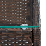 2 Piece Garden Lounge Set with Cushion Poly Rattan Brown - 45-Degree Angle