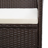 2 Piece Garden Lounge Set with Cushion Poly Rattan Brown - Extra Image