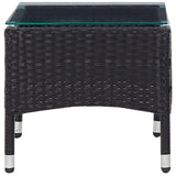 2 Piece Garden Lounge Set with Cushion Poly Rattan Black - Top-Down View