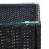 2 Piece Garden Lounge Set with Cushion Poly Rattan Black - 45-Degree Angle