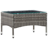 2 Piece Garden Lounge Set with Cushion Poly Rattan Grey - Front View