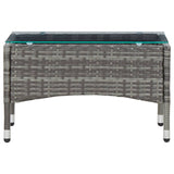 2 Piece Garden Lounge Set with Cushion Poly Rattan Grey - Side View