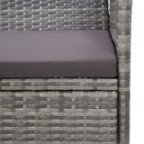 2 Piece Garden Lounge Set with Cushion Poly Rattan Grey - Extra Image