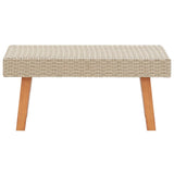 2 Piece Garden Lounge Set with Cushions Poly Rattan Beige