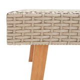 2 Piece Garden Lounge Set with Cushions Poly Rattan Beige - 45-Degree Angle