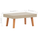 2 Piece Garden Lounge Set with Cushions Poly Rattan Beige - Extra Image