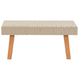 2 Piece Garden Lounge Set with Cushions Poly Rattan Beige - Close-Up Angle