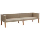 3 Piece Garden Lounge Set with Cushions Poly Rattan Beige - Extra Image