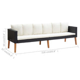 4 Piece Garden Lounge Set with Cushions Poly Rattan Black - Extra Image