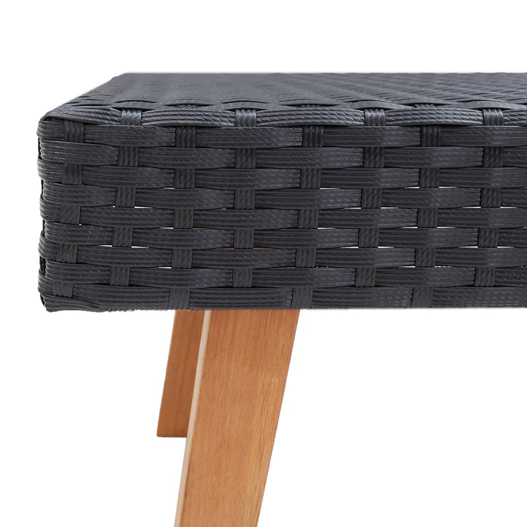 5 Piece Garden Lounge Set with Cushions Poly Rattan Black