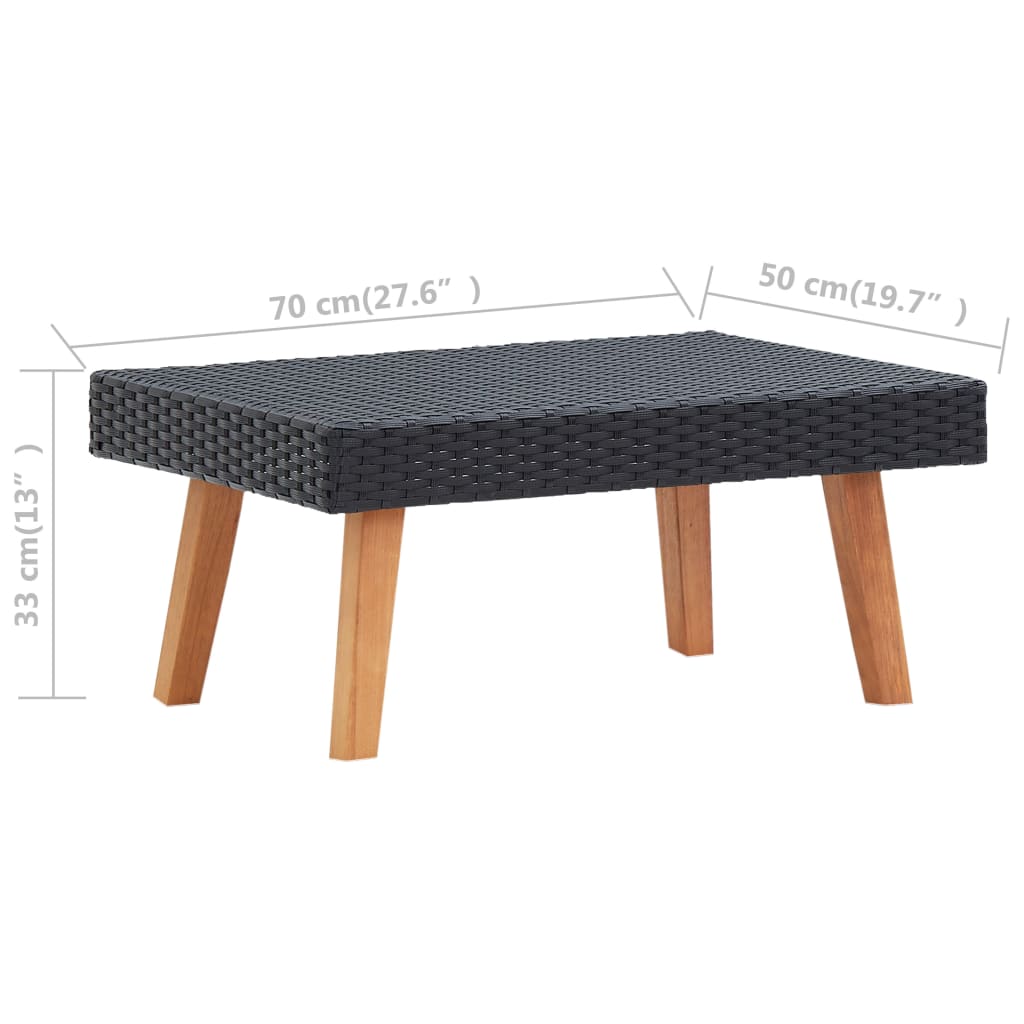 5 Piece Garden Lounge Set with Cushions Poly Rattan Black