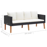 5 Piece Garden Lounge Set with Cushions Poly Rattan Black - Extra Image
