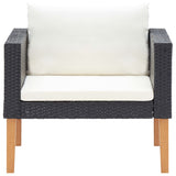 4 Piece Garden Lounge Set with Cushions Poly Rattan Black - Top-Down View