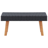 4 Piece Garden Lounge Set with Cushions Poly Rattan Black - Close-Up Angle