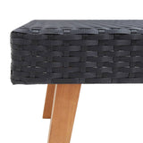 4 Piece Garden Lounge Set with Cushions Poly Rattan Black - Low Angle
