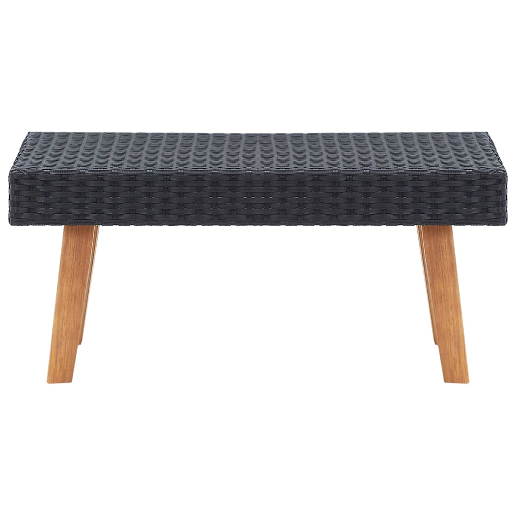 2 Piece Garden Lounge Set with Cushions Poly Rattan Black
