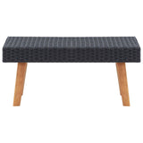2 Piece Garden Lounge Set with Cushions Poly Rattan Black