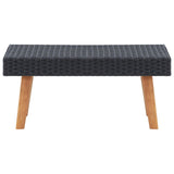 2 Piece Garden Lounge Set with Cushions Poly Rattan Black