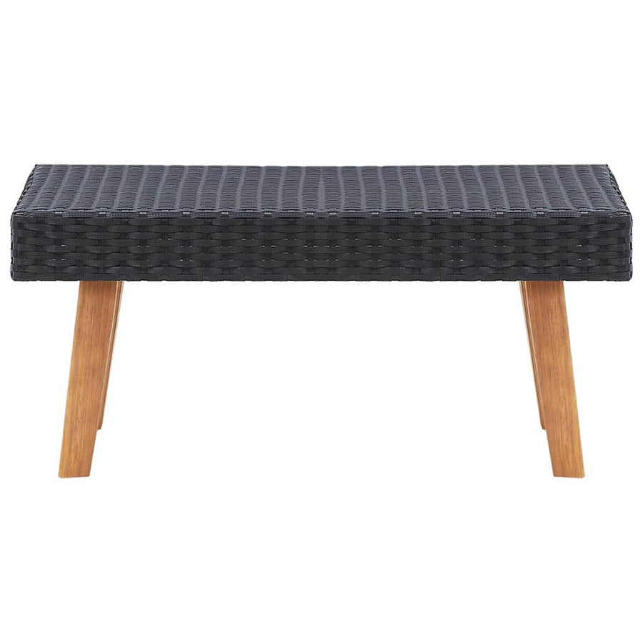 3 Piece Garden Lounge Set with Cushions Poly Rattan Black