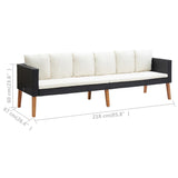 3 Piece Garden Lounge Set with Cushions Poly Rattan Black - Extra Image