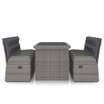 9 Piece Outdoor Dining Set with Cushions Poly Rattan Grey