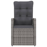 9 Piece Outdoor Dining Set with Cushions Poly Rattan Grey