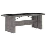 7 Piece Outdoor Dining Set with Cushions Poly Rattan Grey - Top-Down View
