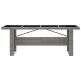 7 Piece Outdoor Dining Set with Cushions Poly Rattan Grey