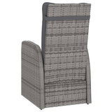 7 Piece Outdoor Dining Set with Cushions Poly Rattan Grey