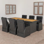 7 Piece Outdoor Dining Set with Cushions Poly Rattan Black