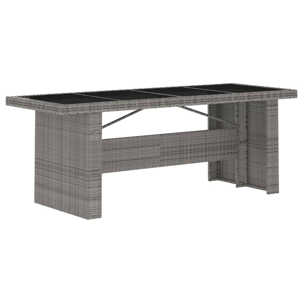 11 Piece Outdoor Dining Set with Cushions Poly Rattan Grey