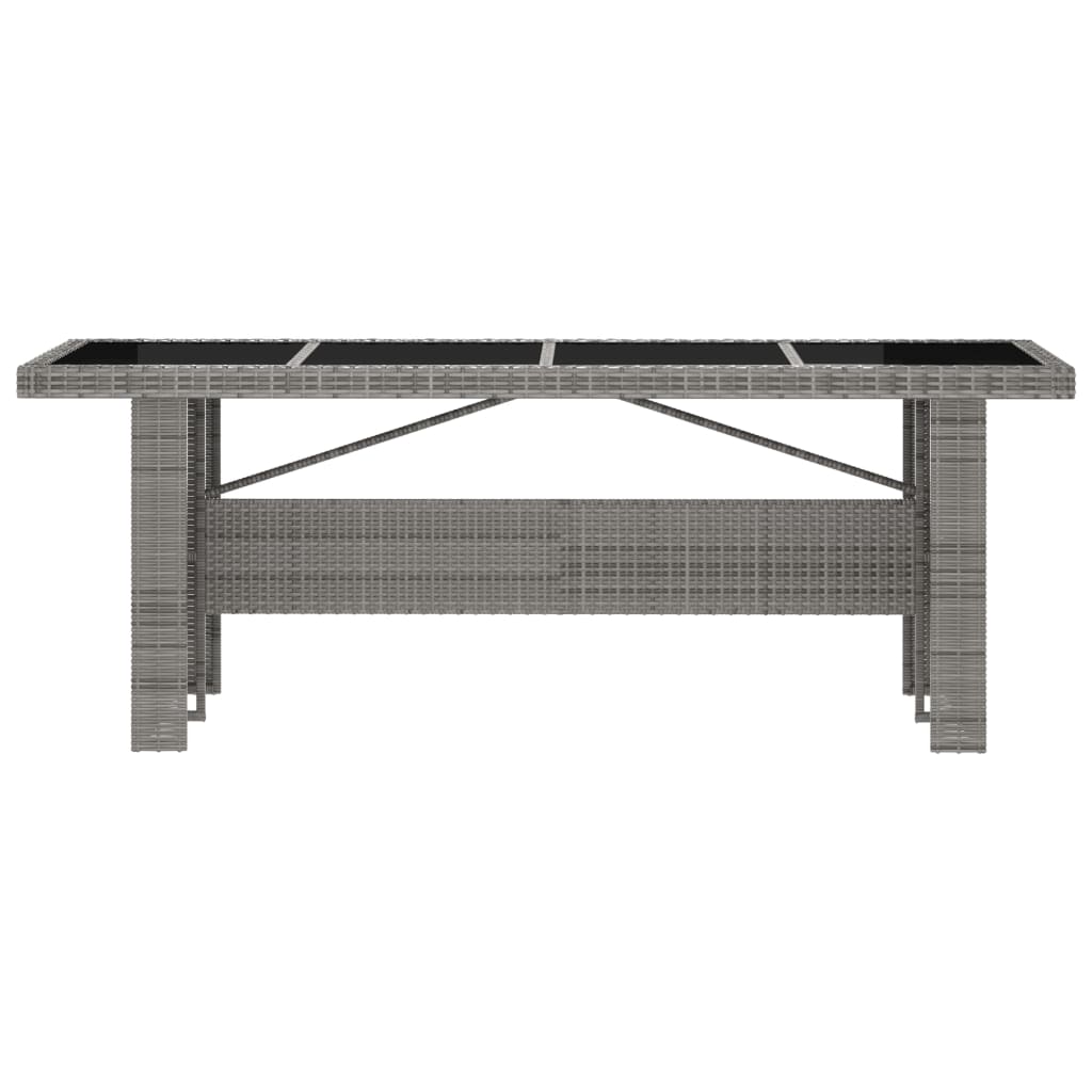 11 Piece Outdoor Dining Set with Cushions Poly Rattan Grey